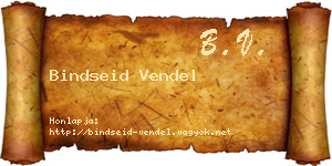 Bindseid Vendel névjegykártya